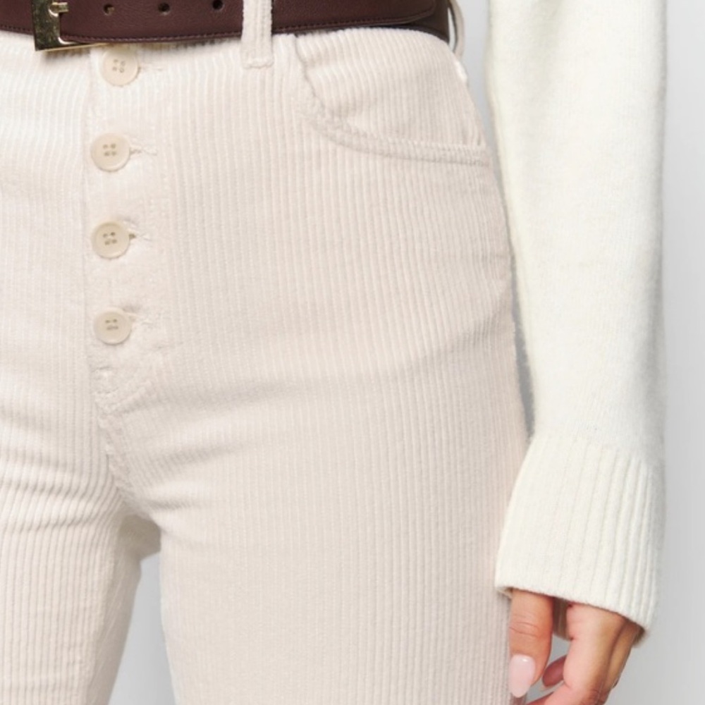 NWOT Reformation Cynthia Button Fly High Rise Straight Corduroy Pants